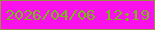 文字の大きさ：2、枠の色：979142、背景の色：fa11ec、文字の色：75bb11 無料ブログパーツのブログ時計