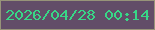 文字の大きさ：2、枠の色：979479、背景の色：624d68、文字の色：38d787 無料ブログパーツのブログ時計