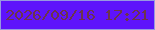 文字の大きさ：4、枠の色：9798e0、背景の色：5e13fb、文字の色：6c344d 無料ブログパーツのブログ時計