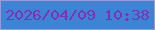 文字の大きさ：5、枠の色：9799da、背景の色：3a86d4、文字の色：882cb0 無料ブログパーツのブログ時計
