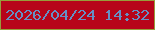 文字の大きさ：2、枠の色：979c3b、背景の色：b7041a、文字の色：658fc5 無料ブログパーツのブログ時計