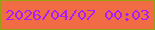 文字の大きさ：3、枠の色：97a010、背景の色：f16c44、文字の色：a81efb 無料ブログパーツのブログ時計