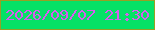 文字の大きさ：3、枠の色：97a024、背景の色：06e166、文字の色：d75dee 無料ブログパーツのブログ時計