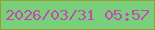 文字の大きさ：2、枠の色：97a125、背景の色：79cf7b、文字の色：c449af 無料ブログパーツのブログ時計