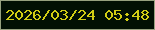 文字の大きさ：1、枠の色：97a17f、背景の色：021004、文字の色：d2cd14 無料ブログパーツのブログ時計
