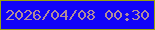 文字の大きさ：4、枠の色：97a30b、背景の色：1103f8、文字の色：b28c9a 無料ブログパーツのブログ時計