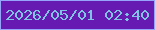 文字の大きさ：2、枠の色：97a4fc、背景の色：671ab1、文字の色：7ec3e3 無料ブログパーツのブログ時計