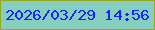 文字の大きさ：2、枠の色：97a81d、背景の色：86cebf、文字の色：1228f4 無料ブログパーツのブログ時計