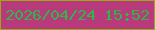 文字の大きさ：2、枠の色：97aa13、背景の色：b8397c、文字の色：2eb843 無料ブログパーツのブログ時計