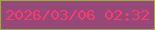 文字の大きさ：5、枠の色：97aa46、背景の色：964979、文字の色：f63b6e 無料ブログパーツのブログ時計