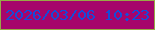 文字の大きさ：5、枠の色：97aa46、背景の色：a6056b、文字の色：144cda 無料ブログパーツのブログ時計