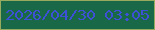 文字の大きさ：3、枠の色：97aa5d、背景の色：196848、文字の色：3d51d6 無料ブログパーツのブログ時計