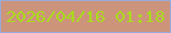 文字の大きさ：3、枠の色：97aad9、背景の色：cc947b、文字の色：a9dc1a 無料ブログパーツのブログ時計