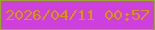 文字の大きさ：3、枠の色：97ac1c、背景の色：ce40dd、文字の色：d49805 無料ブログパーツのブログ時計