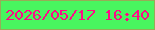 文字の大きさ：4、枠の色：97ac57、背景の色：49f55f、文字の色：ff0987 無料ブログパーツのブログ時計