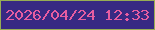 文字の大きさ：2、枠の色：97ad54、背景の色：372983、文字の色：e65da1 無料ブログパーツのブログ時計