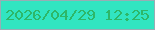 文字の大きさ：5、枠の色：97adb4、背景の色：31e5c1、文字の色：2db768 無料ブログパーツのブログ時計
