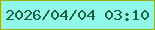 文字の大きさ：1、枠の色：97ae1b、背景の色：90f8e9、文字の色：1d613c 無料ブログパーツのブログ時計