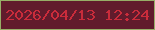 文字の大きさ：1、枠の色：97ae67、背景の色：611b2c、文字の色：c92c3b 無料ブログパーツのブログ時計