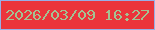 文字の大きさ：4、枠の色：97afe7、背景の色：eb343b、文字の色：a4c192 無料ブログパーツのブログ時計