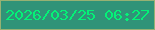 文字の大きさ：4、枠の色：97b173、背景の色：309378、文字の色：04f277 無料ブログパーツのブログ時計
