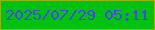 文字の大きさ：3、枠の色：97b203、背景の色：01c211、文字の色：4349e2 無料ブログパーツのブログ時計