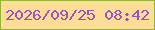 文字の大きさ：3、枠の色：97b338、背景の色：fcde97、文字の色：a151bf 無料ブログパーツのブログ時計