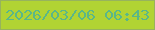 文字の大きさ：3、枠の色：97b35d、背景の色：b1d333、文字の色：5ab788 無料ブログパーツのブログ時計