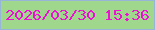 文字の大きさ：5、枠の色：97b5d9、背景の色：9fd88d、文字の色：ee11d4 無料ブログパーツのブログ時計