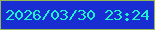 文字の大きさ：3、枠の色：97b654、背景の色：192ed2、文字の色：1ff1d0 無料ブログパーツのブログ時計