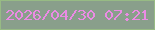 文字の大きさ：5、枠の色：97bb84、背景の色：899f8b、文字の色：eb8be4 無料ブログパーツのブログ時計