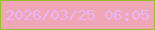 文字の大きさ：5、枠の色：97bf2c、背景の色：efa7b8、文字の色：edb5f5 無料ブログパーツのブログ時計