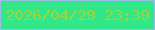 文字の大きさ：1、枠の色：97bfe4、背景の色：32e788、文字の色：a0d43e 無料ブログパーツのブログ時計