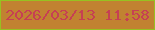 文字の大きさ：5、枠の色：97c121、背景の色：c18231、文字の色：c64053 無料ブログパーツのブログ時計