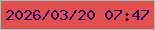 文字の大きさ：5、枠の色：97c1ba、背景の色：e1504f、文字の色：25066a 無料ブログパーツのブログ時計