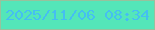 文字の大きさ：3、枠の色：97c29d、背景の色：54e6b9、文字の色：45bff1 無料ブログパーツのブログ時計