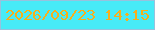 文字の大きさ：5、枠の色：97c2dd、背景の色：47ebf7、文字の色：f7af1c 無料ブログパーツのブログ時計