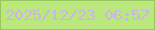 文字の大きさ：1、枠の色：97c55e、背景の色：bae87d、文字の色：cdb1f1 無料ブログパーツのブログ時計