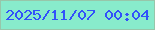 文字の大きさ：1、枠の色：97c6aa、背景の色：88ebcc、文字の色：3251fa 無料ブログパーツのブログ時計