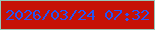 文字の大きさ：4、枠の色：97c8ba、背景の色：c61207、文字の色：2655f6 無料ブログパーツのブログ時計