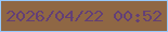 文字の大きさ：2、枠の色：97c9fd、背景の色：8f6744、文字の色：633f76 無料ブログパーツのブログ時計