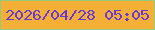 文字の大きさ：4、枠の色：97cb7b、背景の色：f3af36、文字の色：6b3ad4 無料ブログパーツのブログ時計