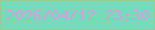 文字の大きさ：2、枠の色：97cb90、背景の色：76dabb、文字の色：d19fe0 無料ブログパーツのブログ時計