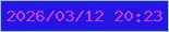 文字の大きさ：3、枠の色：97cba3、背景の色：2415e5、文字の色：c63edc 無料ブログパーツのブログ時計