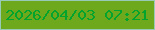 文字の大きさ：5、枠の色：97cbb7、背景の色：6ea81d、文字の色：03a42e 無料ブログパーツのブログ時計