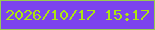 文字の大きさ：3、枠の色：97cc50、背景の色：7c43ee、文字の色：ace40f 無料ブログパーツのブログ時計