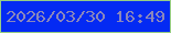 文字の大きさ：2、枠の色：97cd84、背景の色：042af3、文字の色：8987bb 無料ブログパーツのブログ時計