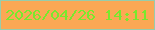 文字の大きさ：4、枠の色：97cdac、背景の色：fba855、文字の色：78e92d 無料ブログパーツのブログ時計