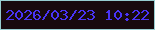 文字の大きさ：3、枠の色：97cdd0、背景の色：180a0e、文字の色：4934f6 無料ブログパーツのブログ時計