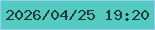 文字の大きさ：3、枠の色：97cef2、背景の色：54cbc0、文字の色：223935 無料ブログパーツのブログ時計
